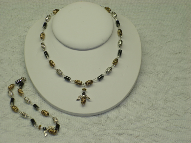 pewter &amp sterling silver necklace